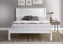 Boro Wooden low foot end bed frame in white