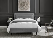 Ortase bedstead in grey fabric