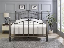 Porto Black Chrome and crystal metal bed