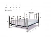 Porto Chrome and crystal metal bed