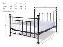 Skala Black Chrome and crystal metal bed