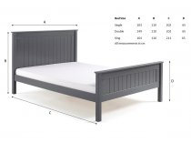 Boro Wooden high foot end bed frame in grey