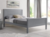 Boro Wooden high foot end bed frame in grey