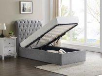 Vino Ottoman storage bedstead in light grey fabric