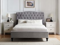 Vino bedstead in light grey fabric