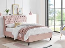 Vino bedstead in pink fabric