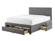 Machin storage bedstead in grey fabric